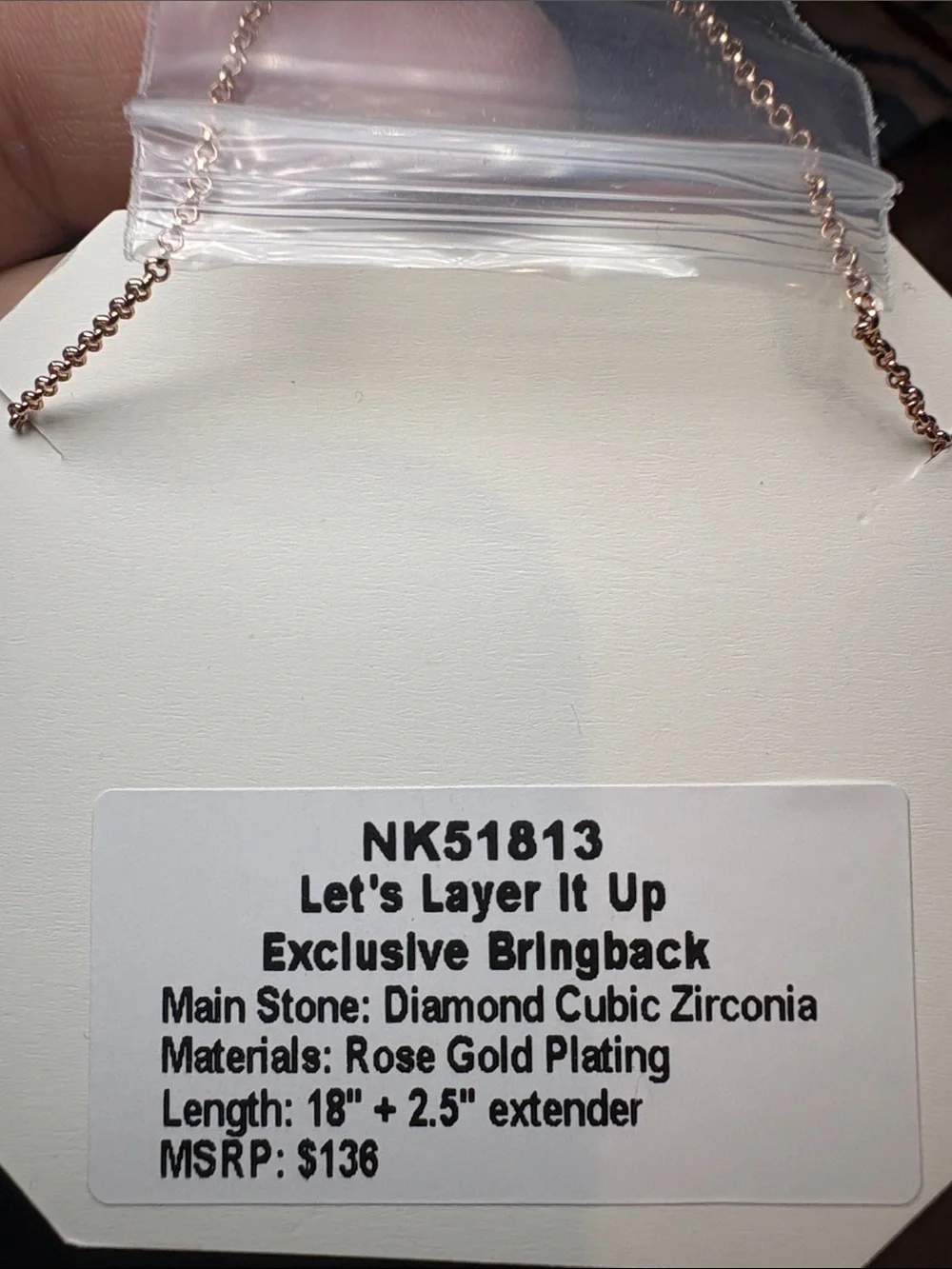 Bomb Party - OG Necklace - Exclusive Bringback - Diamond CZ - Rose Gold